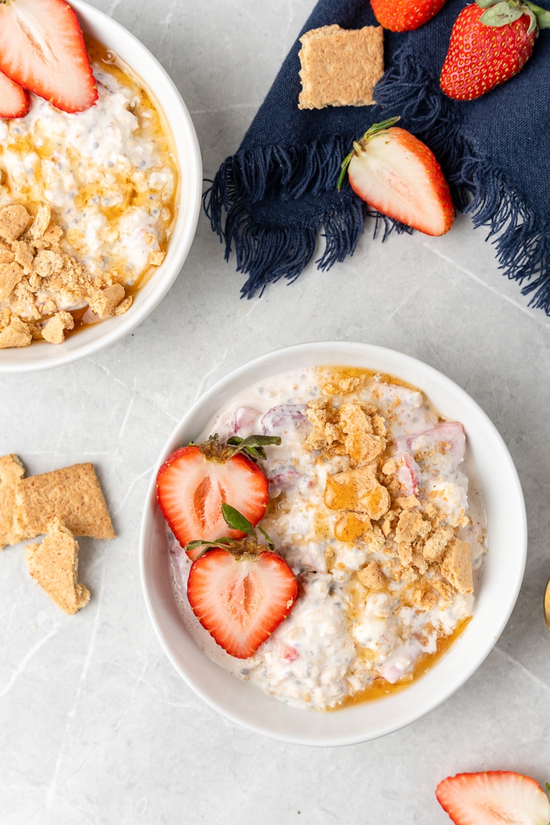 overnight oats viewed from above