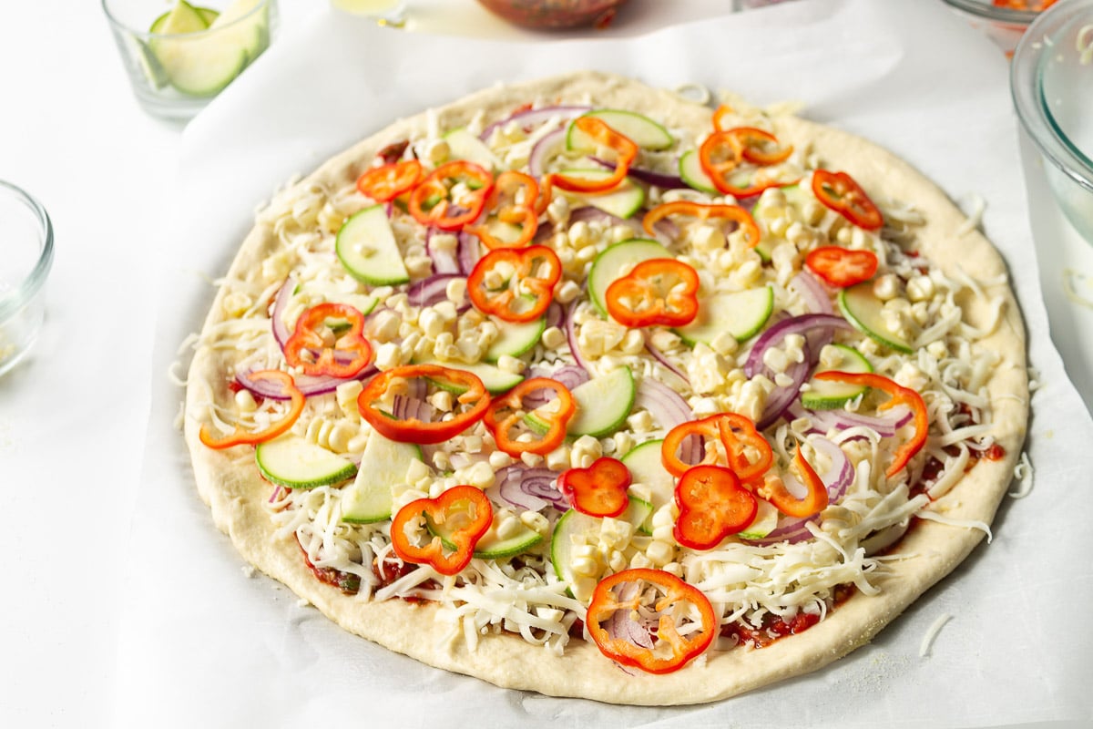 vegan pizza unbaked
