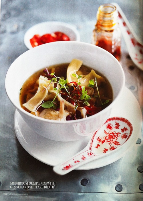 Donna Hay Photography & Styling Challenge - Mushroom Dumplings with Ginger and Shiitake Broth