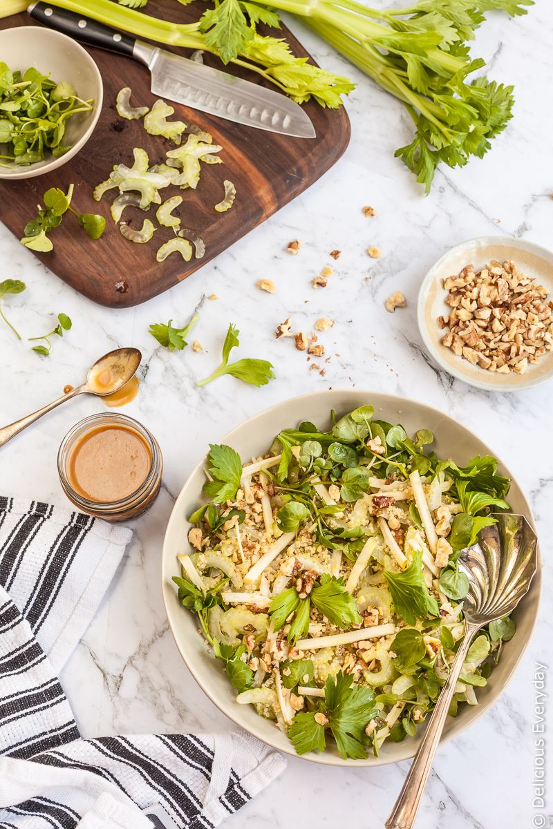 Apple Walnut Salad Recipe - This Apple Walnut Salad is a great sweet-salty and crunchy salad. Makes a wonderful side dish or a delicious healthy light lunch