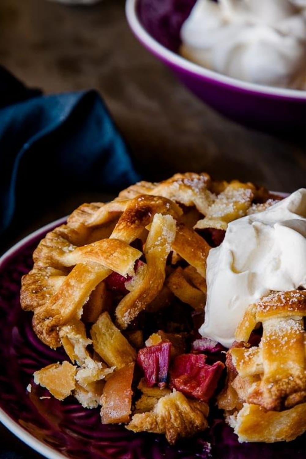 Individual Apple and Rhubarb Pies