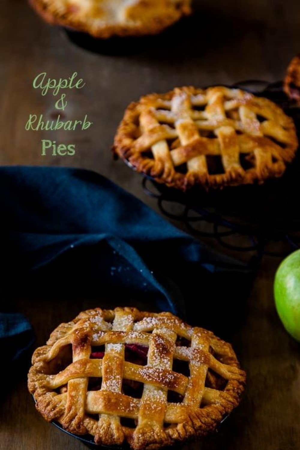 Individual Apple and Rhubarb Pies