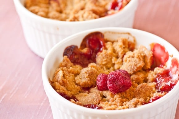 Apple and Raspberry Crumble