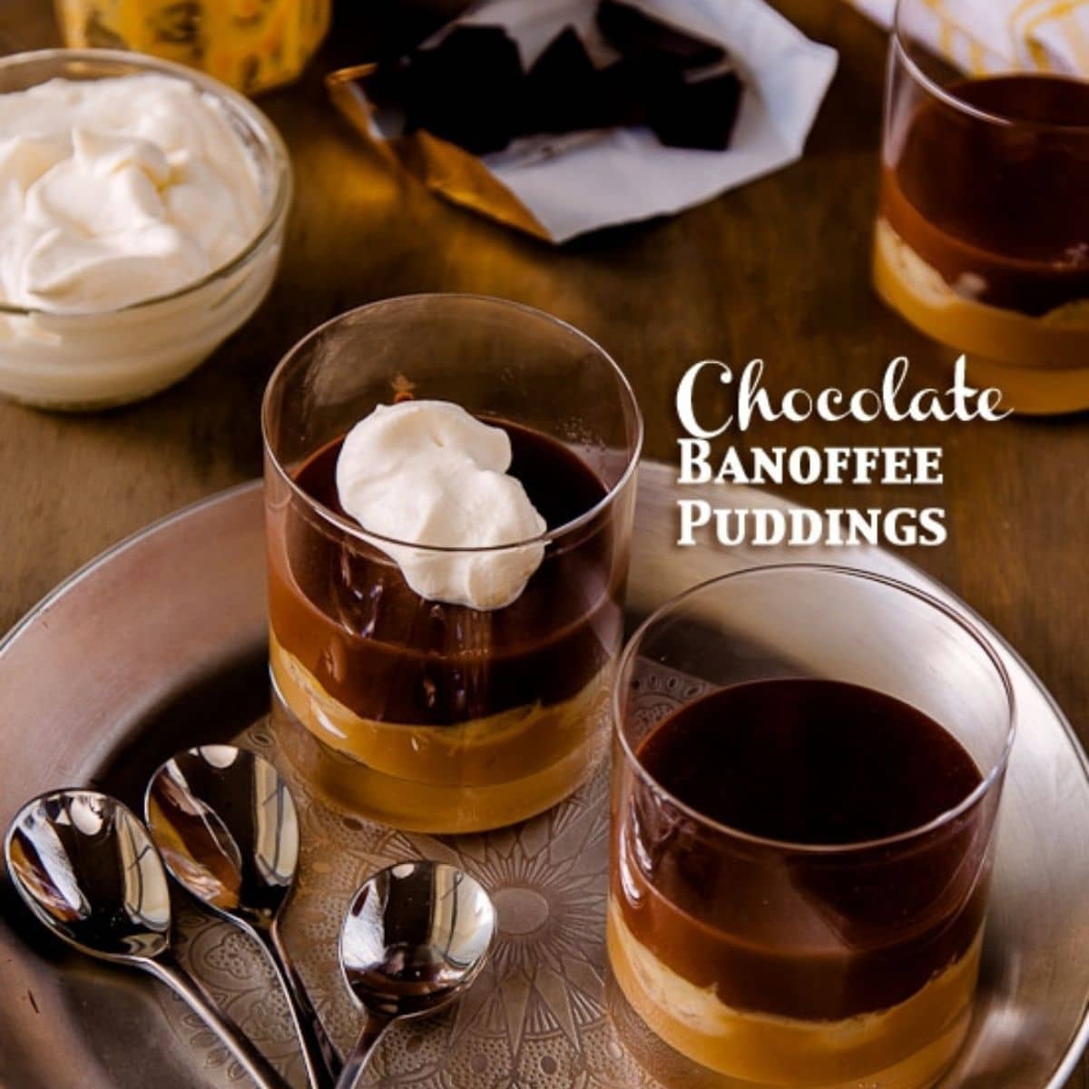 Banoffee Chocolate Puddings