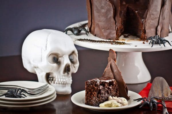 black forest cake being served