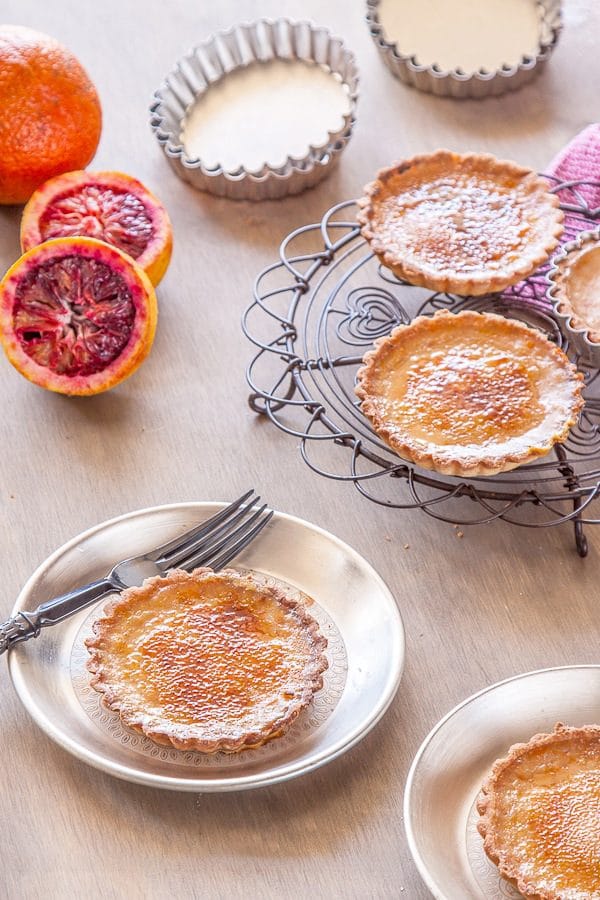 orange creme brulee tart