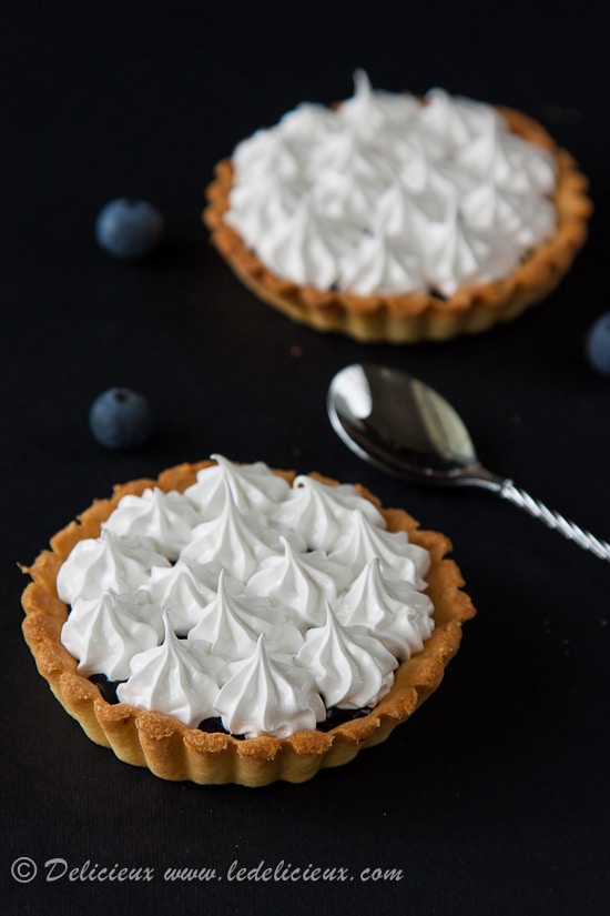 Blueberry Meringue Tarts recipe | via www.deliciouseveryday.com