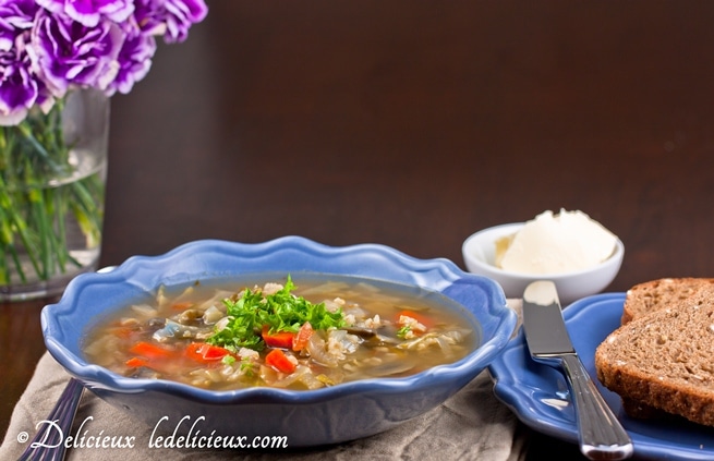 Vegetarian Brown Rice & Vegetable Soup recipe