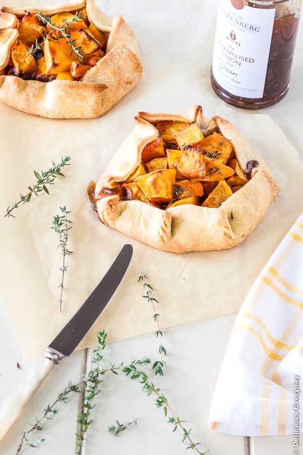 Caramelised Onion and Butternut Pumpkin Crostata recipe #vegetarian | DeliciousEveryday.com