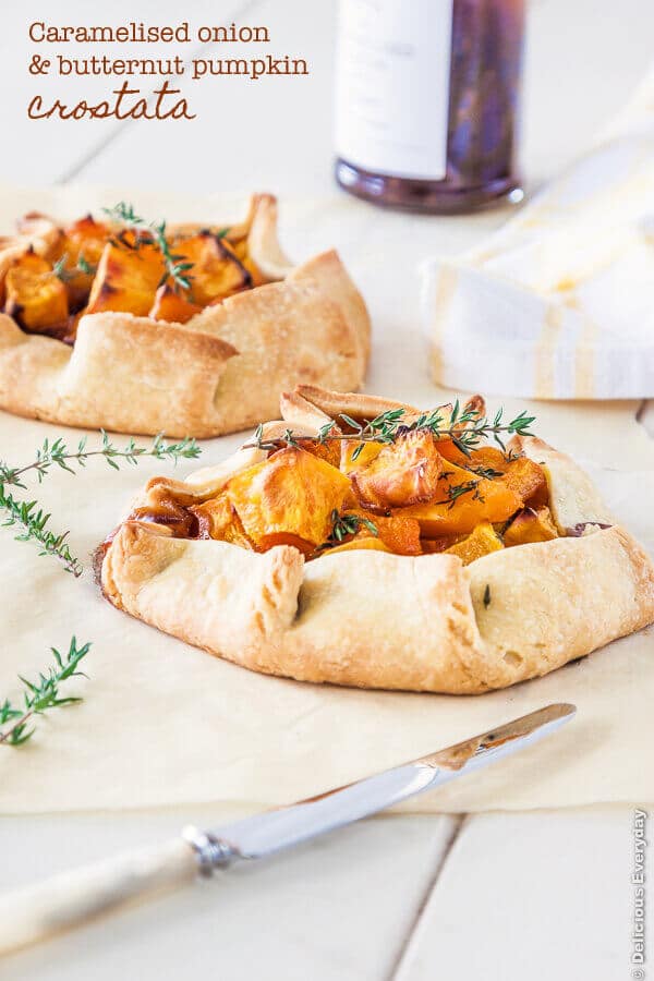 Caramelised Onion and Butternut Pumpkin Crostata recipe #vegetarian | DeliciousEveryday.com