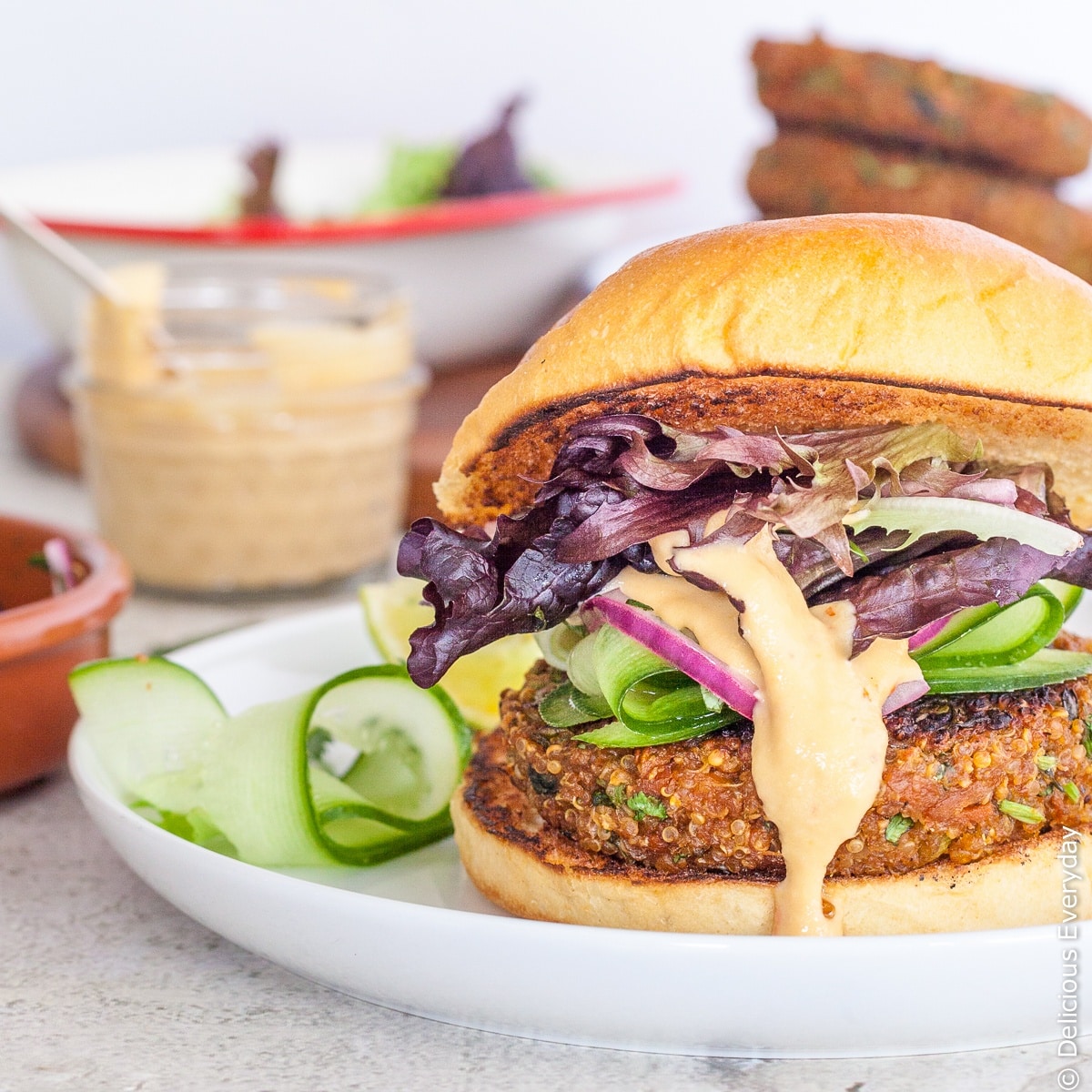 Carrot ginger quinoa burger 1 3