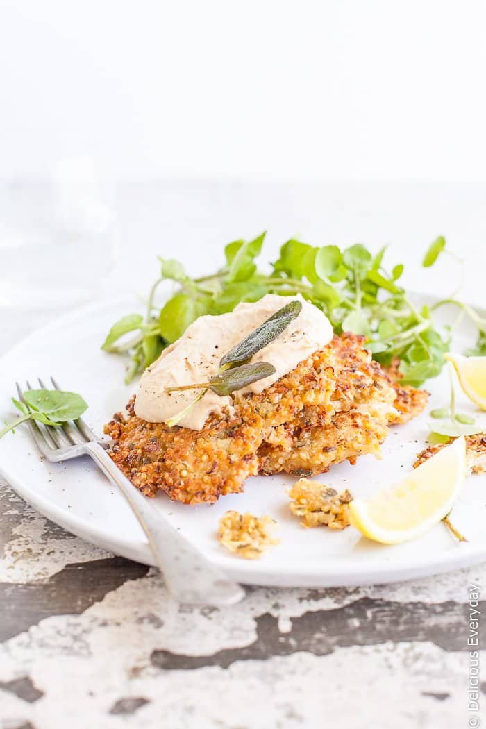 Cauliflower, Sage and Quinoa Fritters - Cauliflower, sage and quinoa come together to form these kick-ass easy vegetarian fritters.