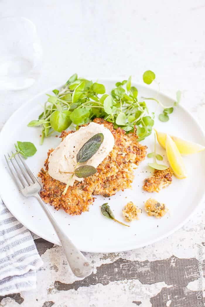 Cauliflower, Sage and Quinoa Fritters - Cauliflower, sage and quinoa come together to form these kick-ass easy vegetarian fritters.