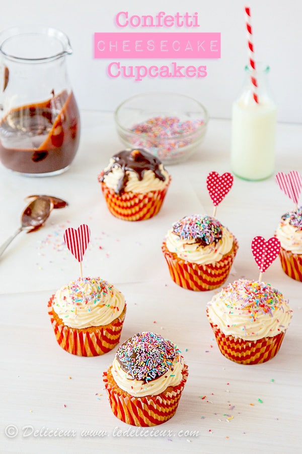 Confetti Cheesecake Cupcakes from www.deliciouseveryday.com