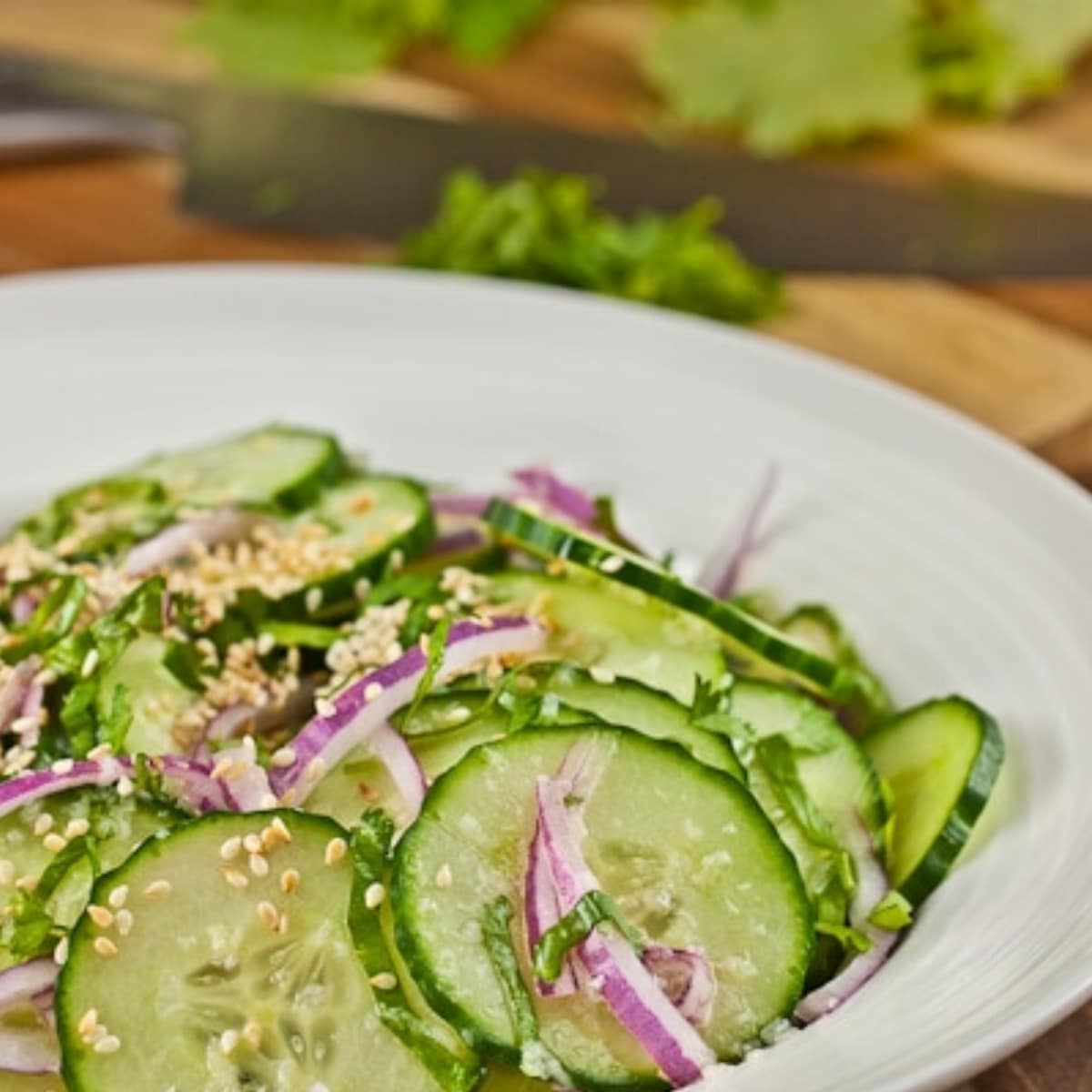 Cucumber Salad With Red Onion and Vinegar