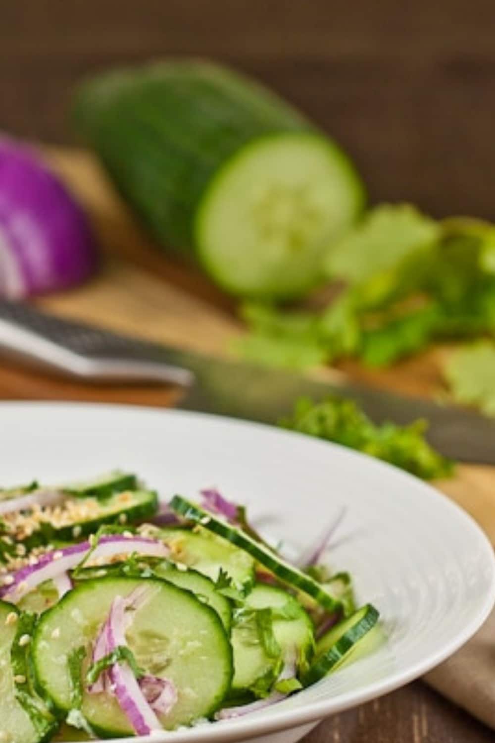 Cucumber Salad With Red Onion and Vinegar