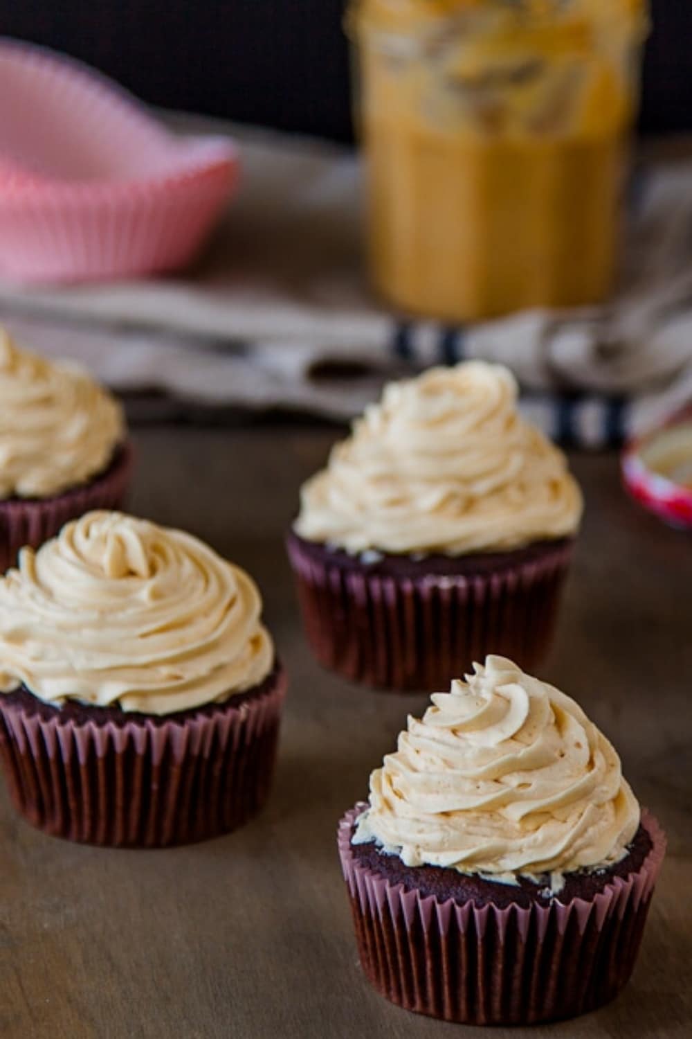 Double Chocolate Dulce de Leche Cupcakes