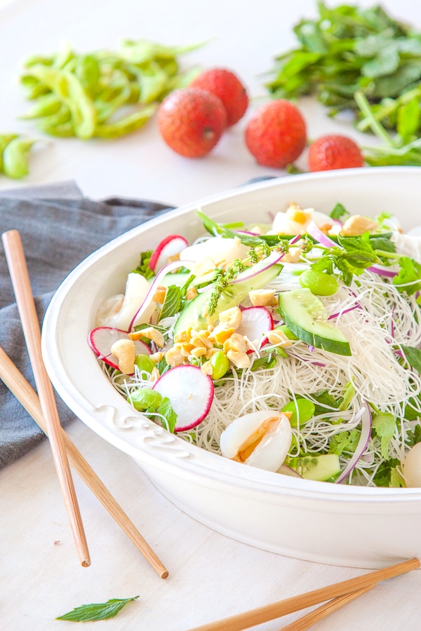 edamame salad with rice noodles