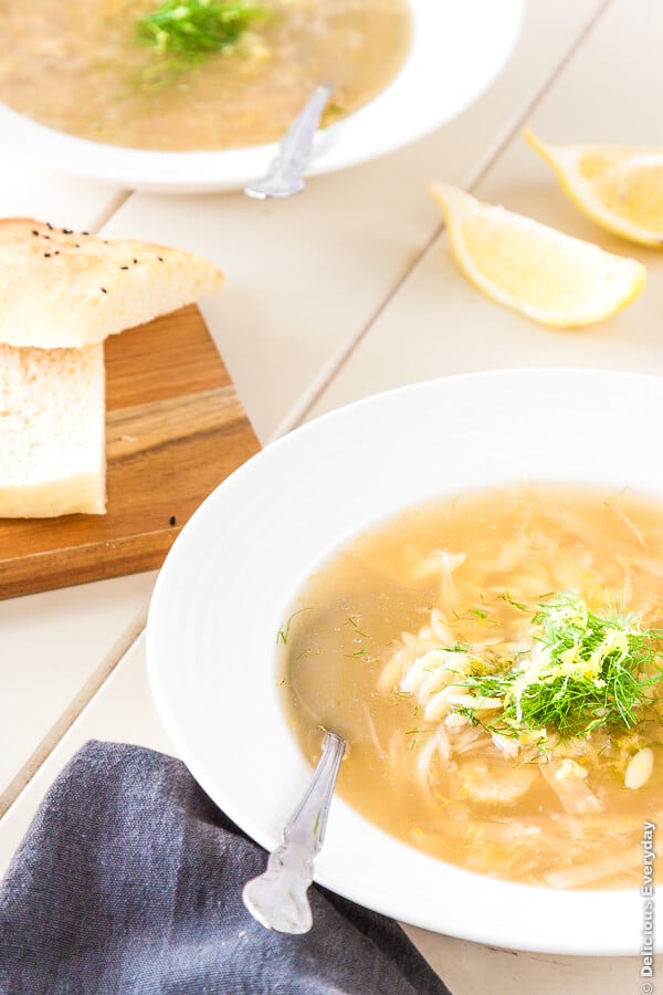 Lemon Orzo and Fennel Soup recipe | DeliciousEveryday.com