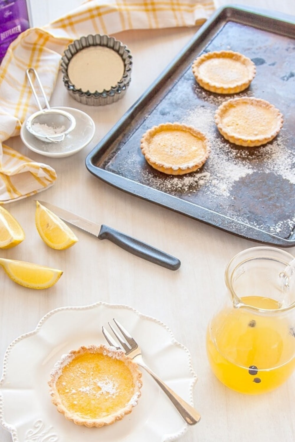 Lemon Tarts with Gin & Tonic Syrup