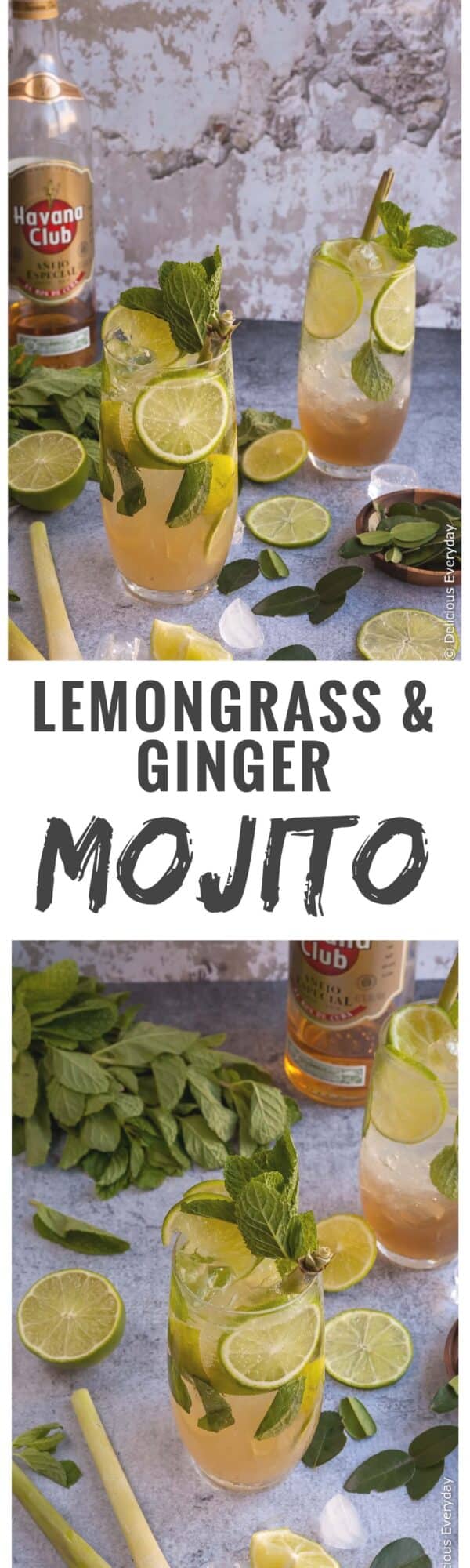 This Lemongrass, Kaffir Lime and Ginger Mojito is a beautiful update to the classic. Ginger adds a punchy kick while the lemongrass and kaffir lime add a lovely fragrant depth of flavour.