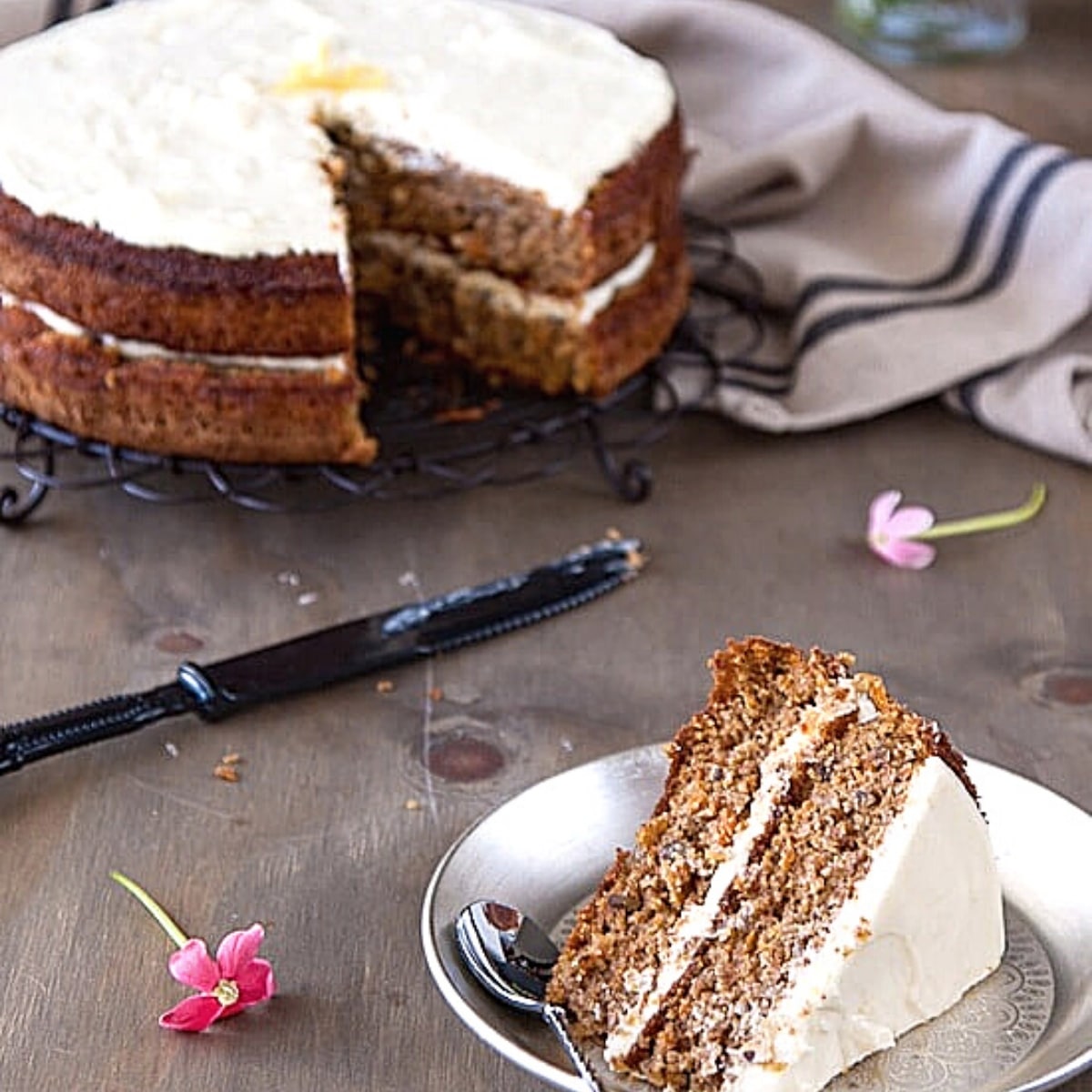 Gluten-Free Carrot Cake with Vegan Lemon Mascarpone Cream