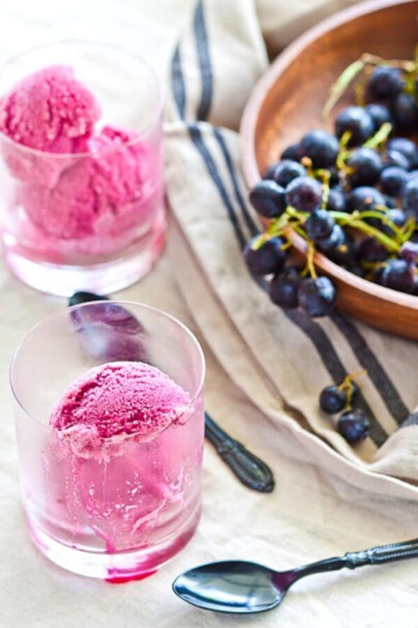 Grape and Pink Champagne Sorbet