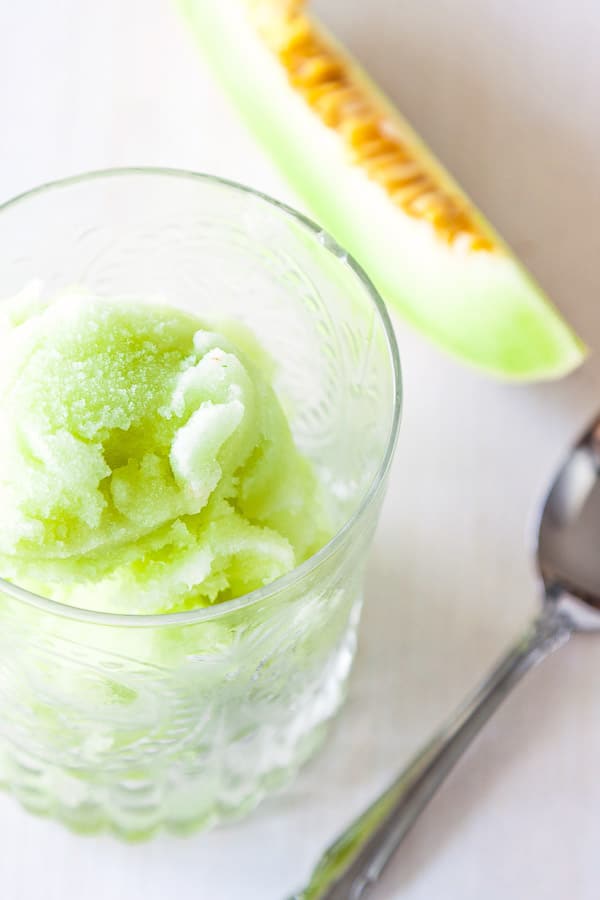 Honeydew Cucumber and Elderflower sorbet recipe | deliciouseveryday.com