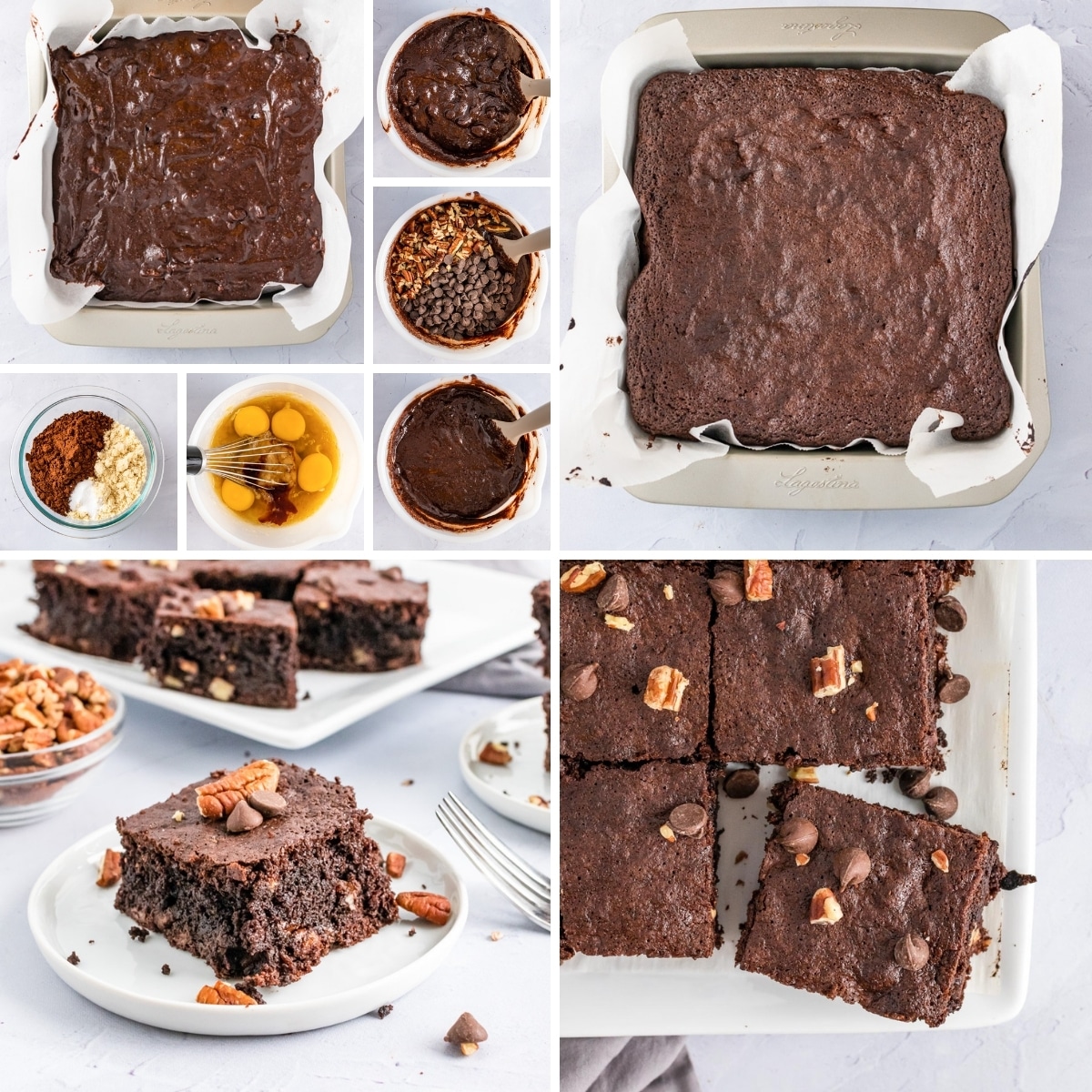 how to make almond flour brownies collage