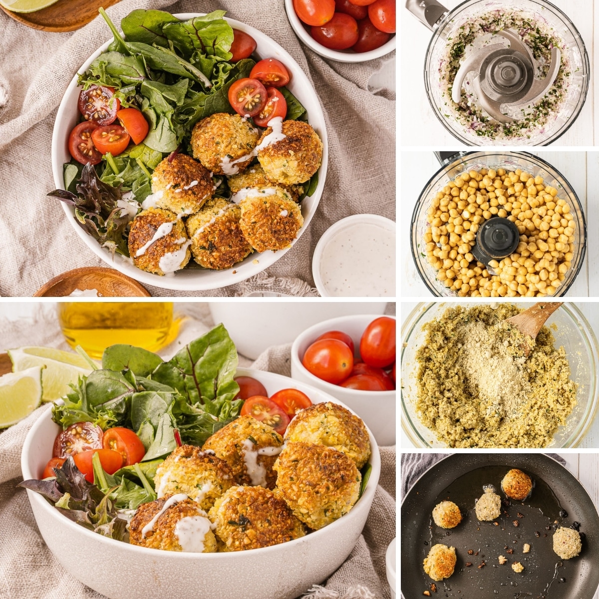 how to make falafel bowl collage