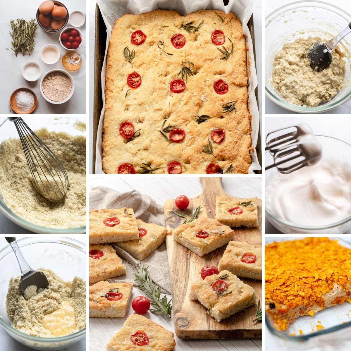 how to make gluten free focaccia bread collage