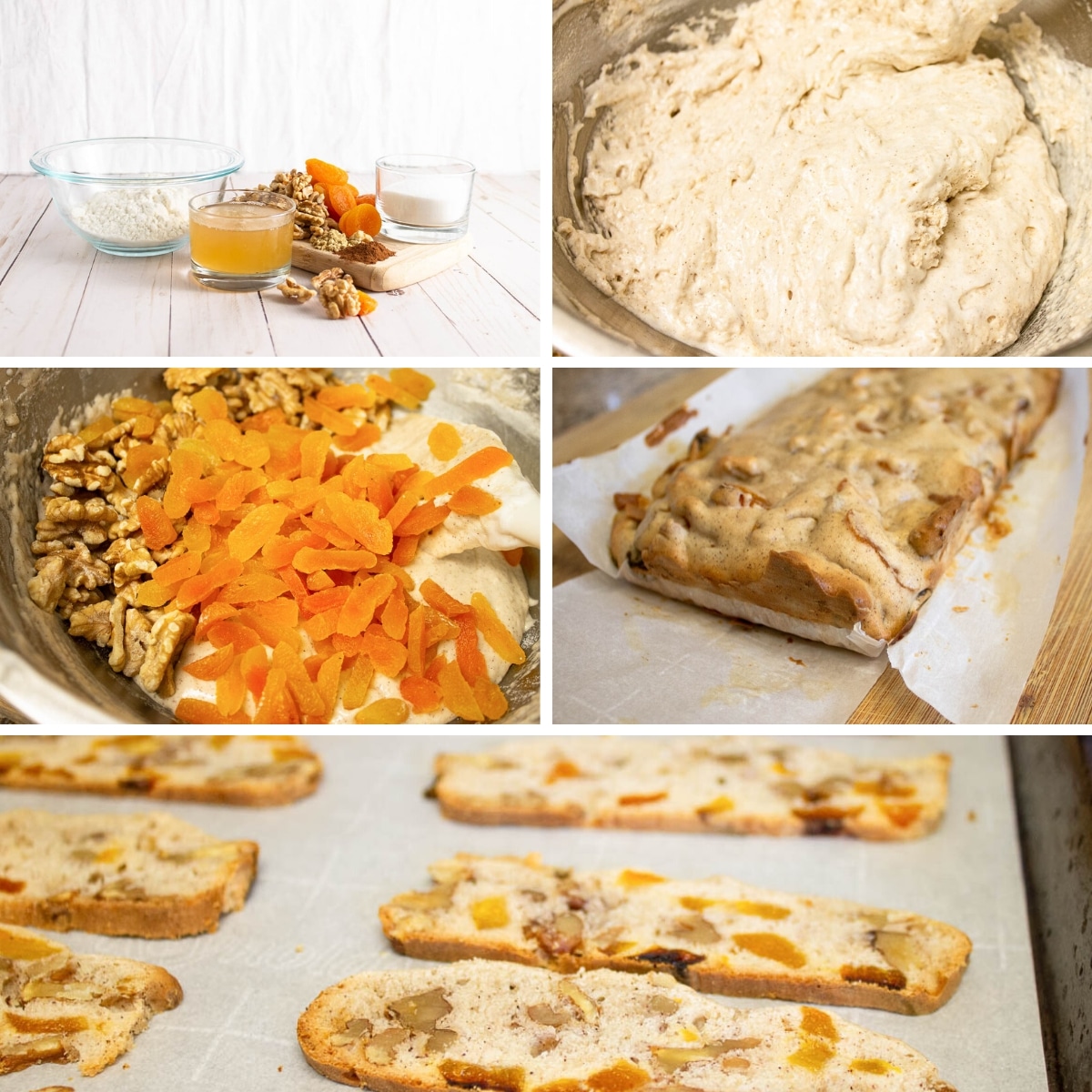 collage of images showing how to make vegan biscotti
