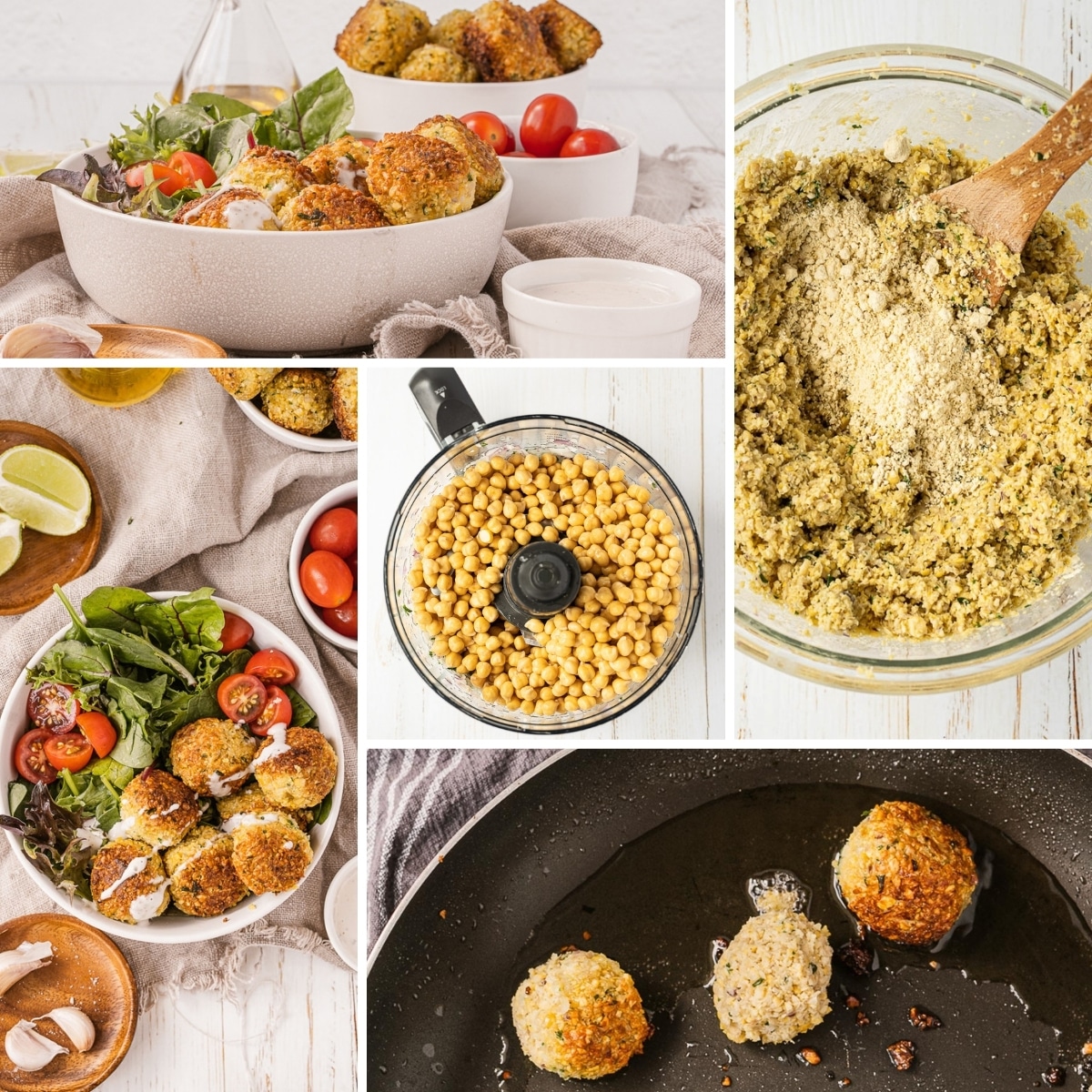 how to make vegan falafel collage