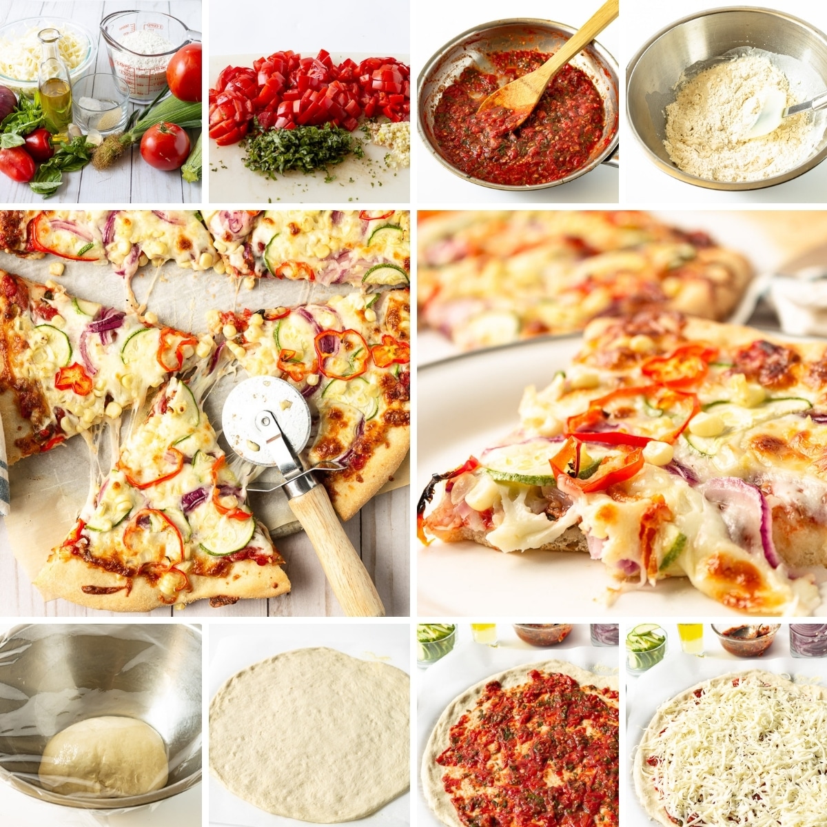 vegan pizza collage