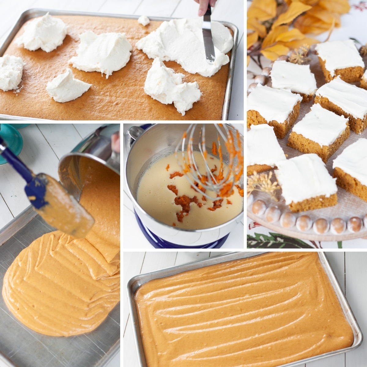 how to make vegan pumpkin bars collage