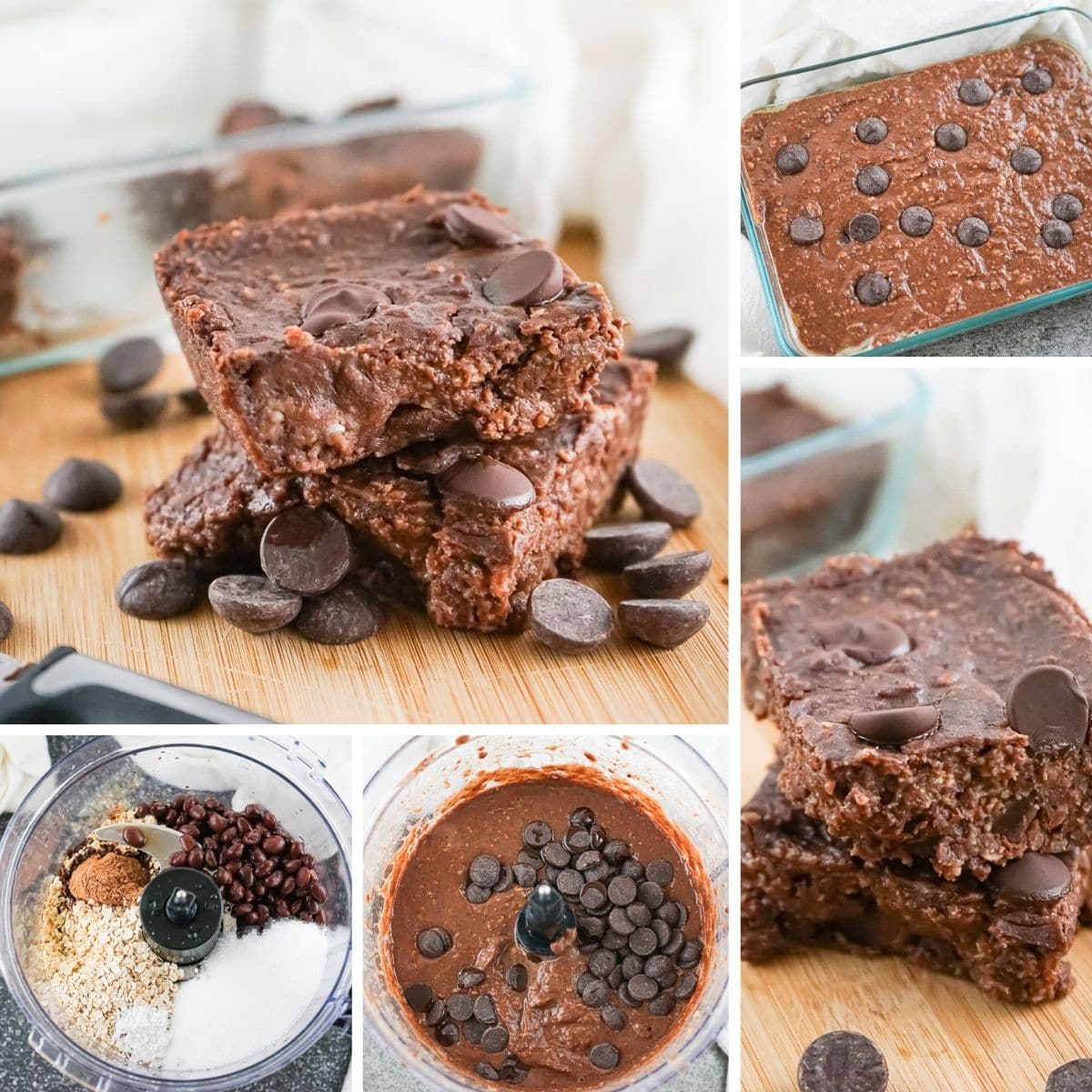 collage of images showing how to make Vegan Black Bean Brownies