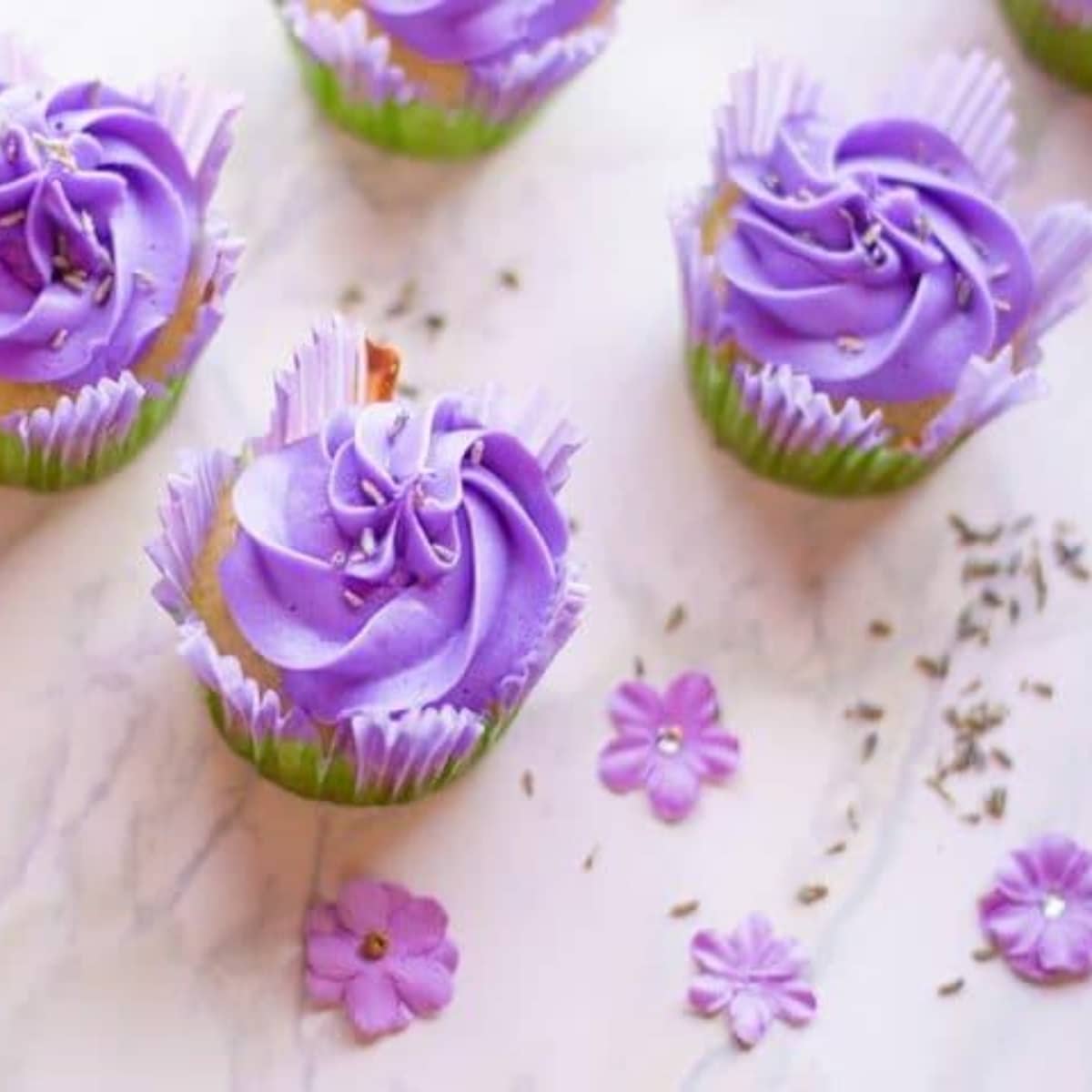 Lavender Cupcakes With Buttercream Frosting