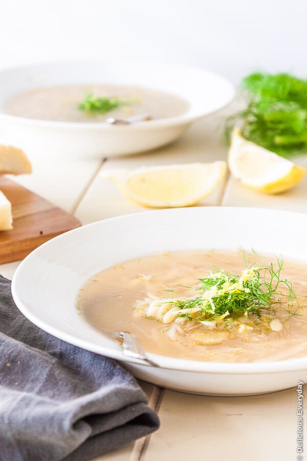 Lemon Orzo and Fennel Soup recipe | DeliciousEveryday.com