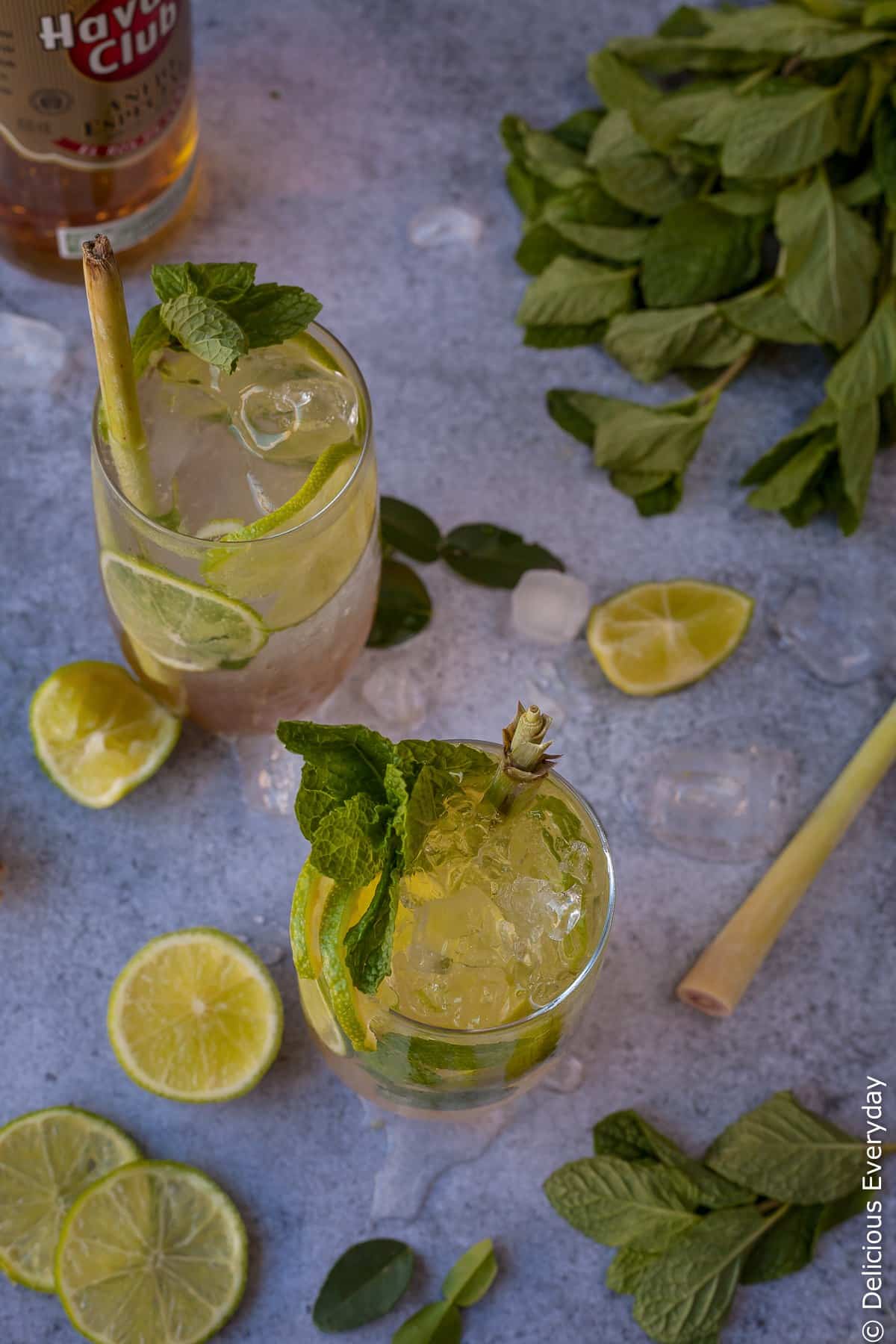 This Lemongrass, Kaffir Lime and Ginger Mojito is a beautiful update to the classic. Ginger adds a punchy kick while the lemongrass and kaffir lime add a lovely floral note. | Click for the recipe