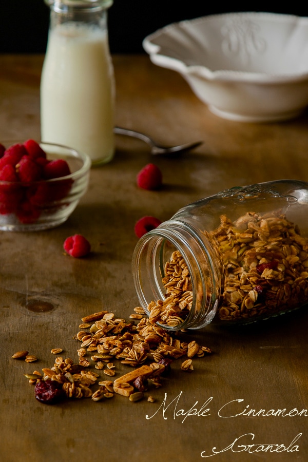 Packed with oats, nuts, seeds and the fragrant sweetness of maple syrup, this Maple Cinnamon Granola is a healthy and a wonderful way to start the day. 