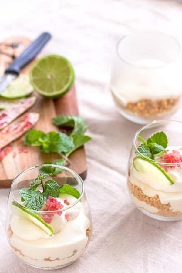 Mojito Cheesecake Parfaits with Finger Lime Caviar