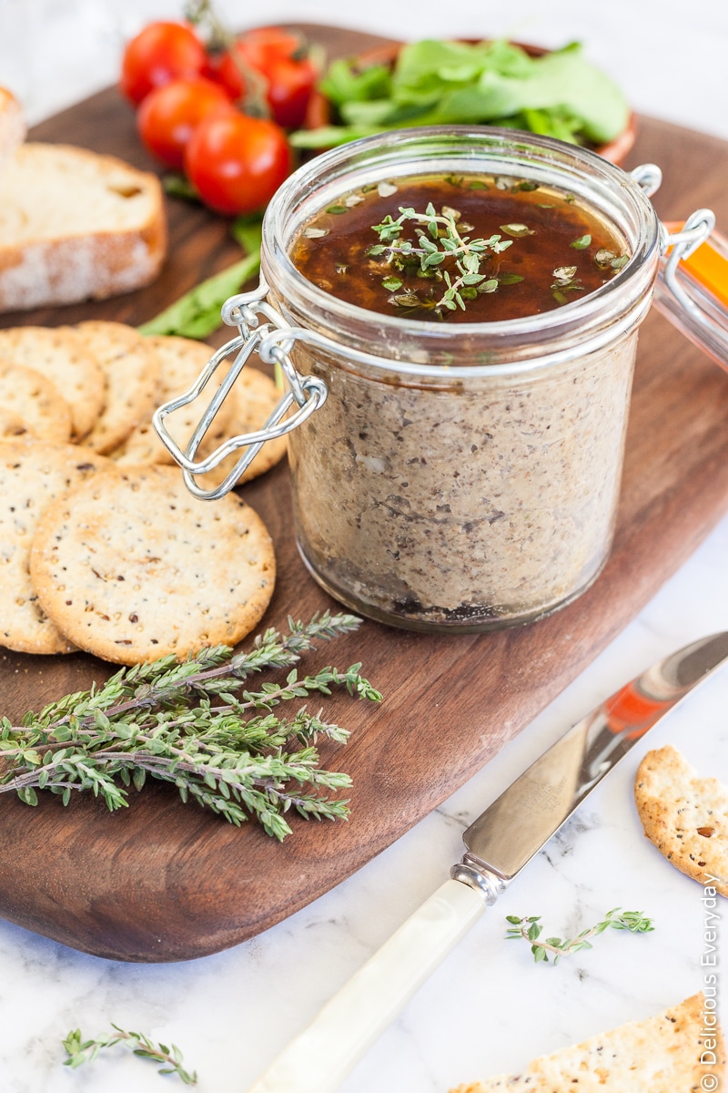This gorgeous Mushroom Pâté is a beautiful vegan pâté flavoured with wild mushrooms and a whisper of fragrant truffle oil. Serve with toasted sourdough and your favourite crackers, along with a glass of wine. 