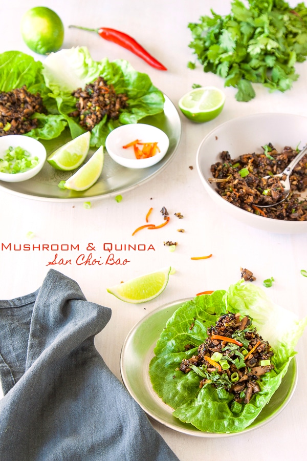 Mushroom and Quinoa vegetarian San Choi Bao deliciouseveryday.com