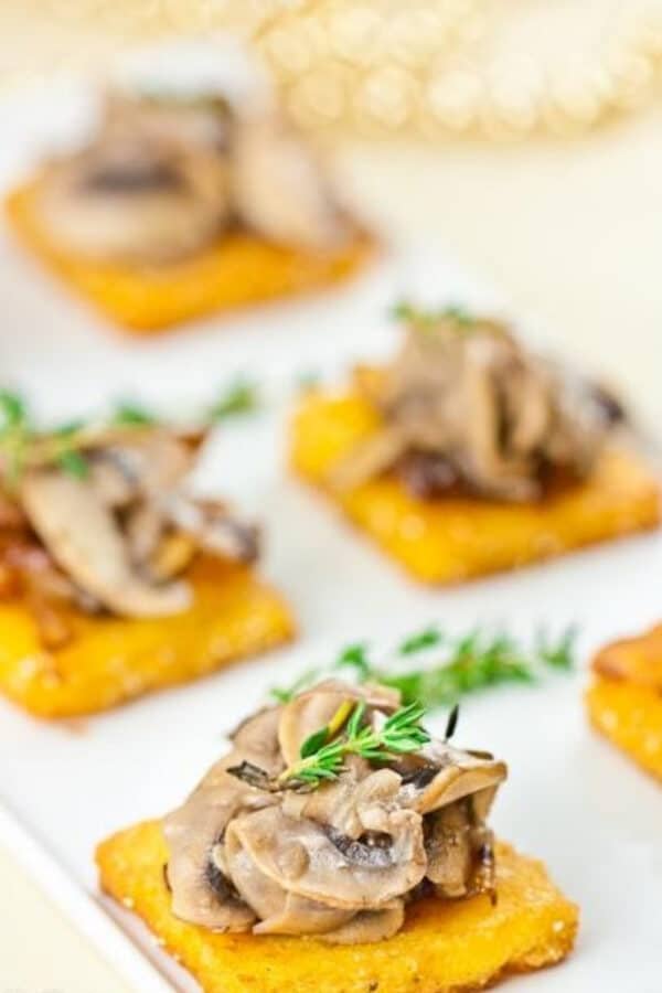 Mushroom and Caramelised Onion Polenta Bites