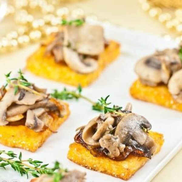 Mushroom and Caramelised Onion Polenta Bites