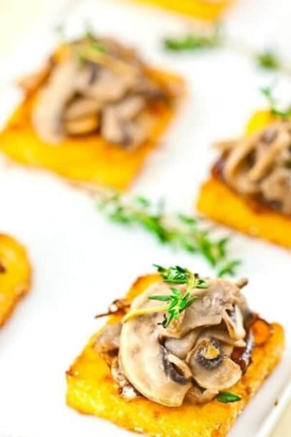 Mushroom and Caramelised Onion Polenta Bites