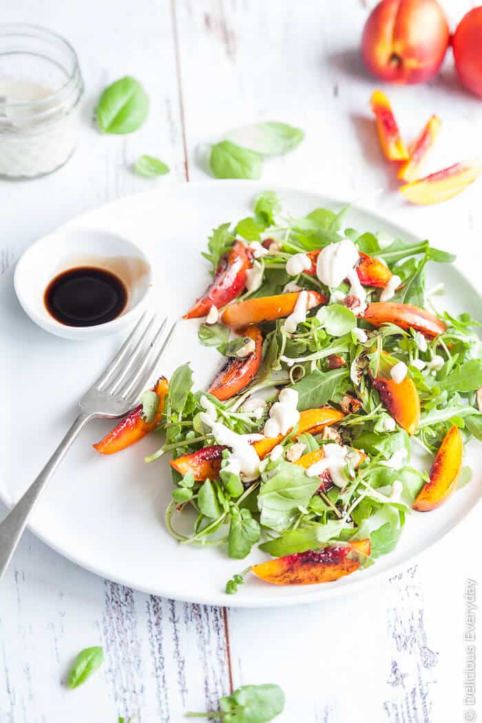 Grilled Nectarines with Arugula Salad