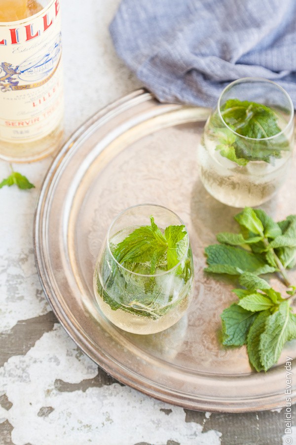This delicious, light and refreshing aperitif is made from Lillet, Elderflower Cordial and Mint | Click for the recipe