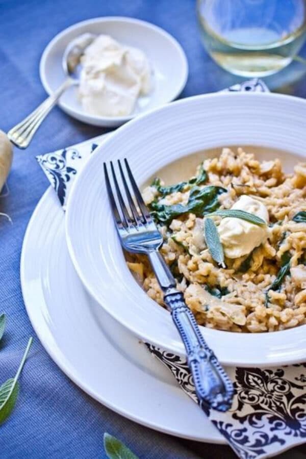 Parsnip Risotto with Mascarpone & Sage