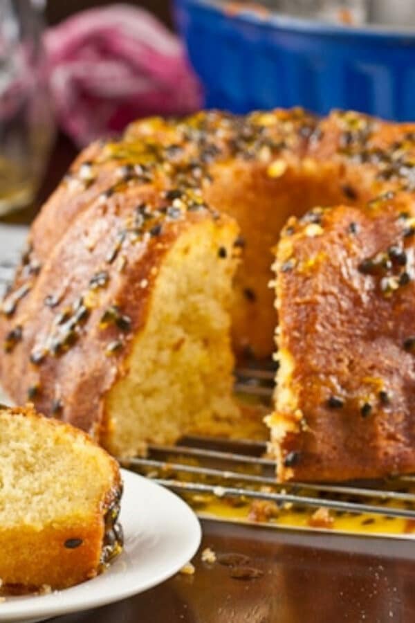 passionfruit citrus syrup cake